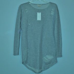 Distressed sweater dress